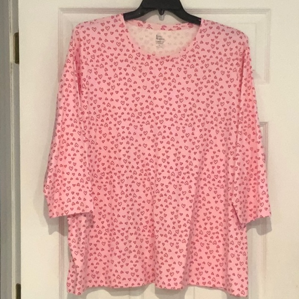 Kim Rogers Pink and Red Heart Top